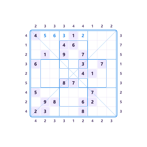Anti-König Diagonal Hyper Wolkenkratzer-Sudoku