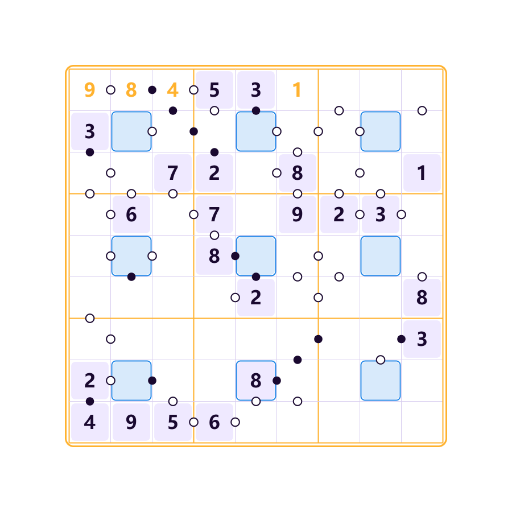Anti-Springer Mittelpunkt Kropki-Sudoku