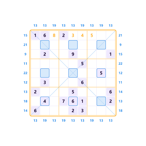 Anti-Diagonal-Mittelpunkt-Rahmen-Sudoku